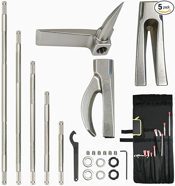 Halligan Bar Set - 12/18/24/30/35" Firefighter Tool - Forged Steel One-Piece Construction | Fork Gap Design