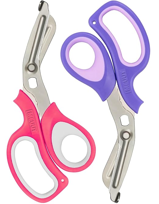 MEUUT 2 Pack Medical Scissors Titanium-coated Trauma Shears -8 inch Heavy Duty Bandage Scissor Surgical Grade Shears EMT Scissors for EMT Workers Doctors Nurses