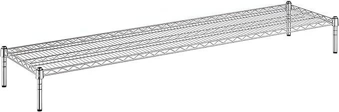 18" x 72" x 8" Chrome Wire Storage Shelf, Dunnage Rack, Commercial 1 Tier Small Shelf