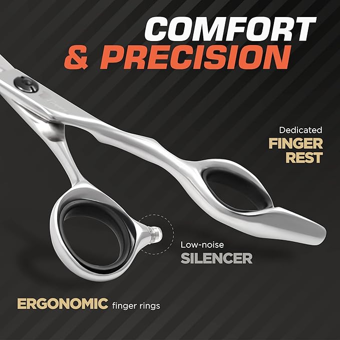 Fagaci Professional Hair Scissors 6??Extremely Sharp Blades, Fine Cutting Blades, Hair Cutting Scissors Professional, Hair Shears, Barber Scissors Set for Men and Women, Haircut Scissors Hair Kit