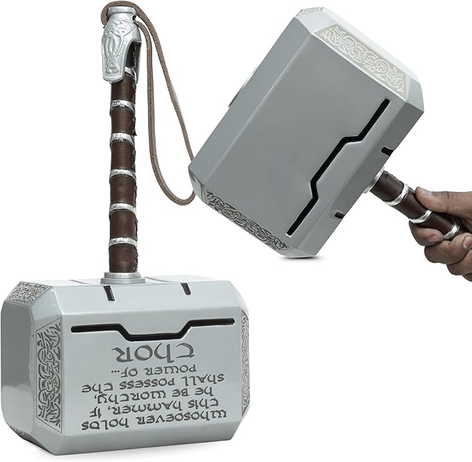 Hammer 15-Inch Metal Hammer, Full Size Adult Collectible with Handmade Leather Wrap (Silver)