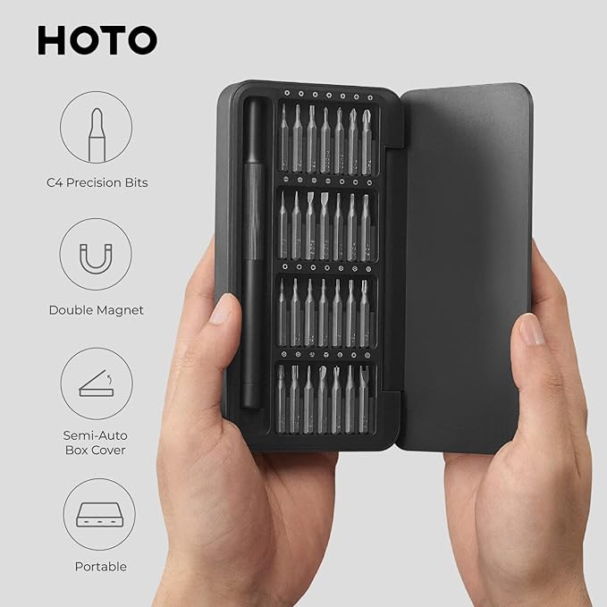 HOTO 28 in 1 Precision Screwdriver Set Bundle With Electric Precision Screwdriver Kit Pro