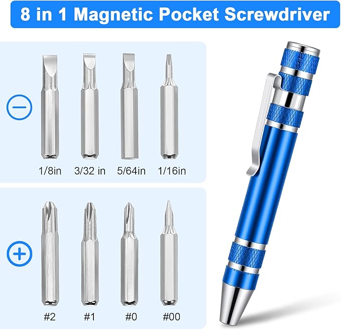 20 Pcs Pen Screwdriver Gifts Multitool Handy Tool 8 In 1 Magnetic Pocket Screwdriver Precision Function for Mini Gadgets