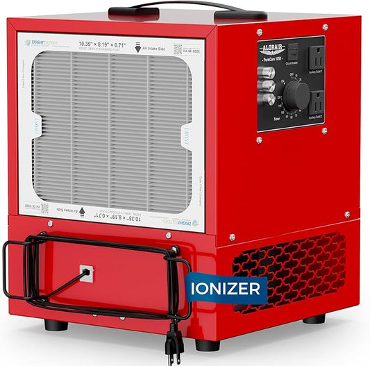 ALORAIR Portable Air Filtration System Built-In Ionizer, 180째 Air Intake (850/1050CFM) Tabletop Dust Collector for Woodworking with Vortex Fan, Air Filter for Garage, Works Shop, Home, Purecare 1050IG