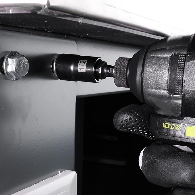 3/8" Drive Impact Nut Driver Set,Magnetic SAE (1/4'' 5/16'' 3/8'' 7/16'' 1/2'') 6 Point,S2 Alloy Steel Strong Hex Socket Drive Adapter Nut Driver