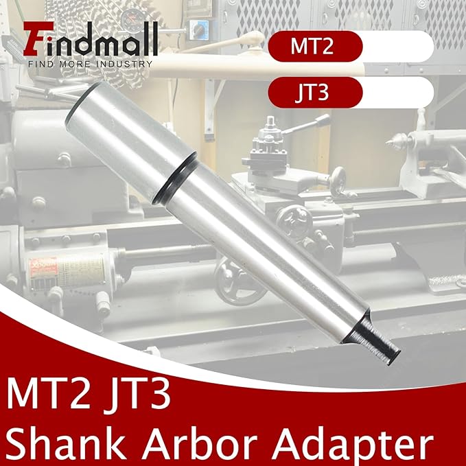 findmall MT2+JT3 Tanged End Drill Collet Arbor Adapter with Tang End for Drill Chucks and Machine Tool