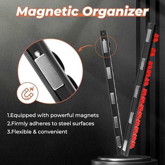 2PCS Magnetic Screwdriver Organizer,Service Truck Tool Organizer Magnetic Screwdriver Holder,Pick-up-and-go for Convenience,Tool Storage Organizer for Professional & DIY Mechanics