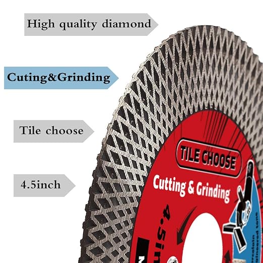 4.5" Tile Saw Blade Diamond Blade for Cutting and Grinding Porcelain Tile Granite Marble (4.5", 1)…