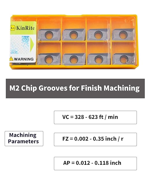 KinRite 20pcs Indexable Carbide Inserts Face Milling Inserts APMT1604PDER-M2 Replacement Inserts for End Mill Tool Holders Boring Bar Inserts Finish Cut Stainless Steel (APMT1604PDER Inserts)