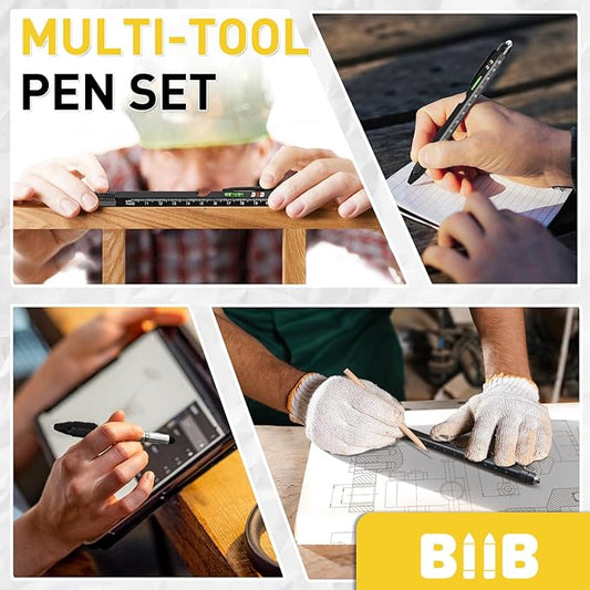 BIIB Gifts for Men, Stocking Stuffers for Men Teens Adults 9 in 1 Multitool Pen, Mens Christmas Gifts for Dad Him Husband, White Elephant Gifts for Adults, Cool Gadgets