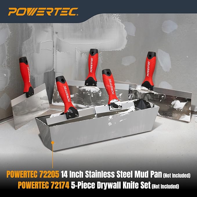 POWERTEC 12 Inch Stainless Steel Drywall Taping Knife, Drywall Application Tools 1 PK (72175)