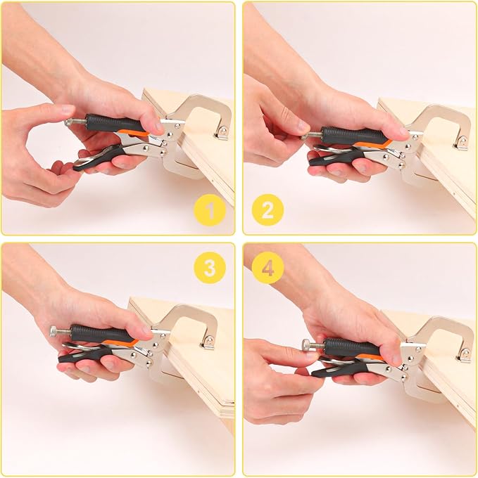 6 Pack 6 Inch C-Clamp Locking Pliers with Rubber Handle, 6 Inch C-Clamps Face, Heavy Duty C Clamp Locking Pliers, Adjustable C Clamps for Woodworking and Home Improvement