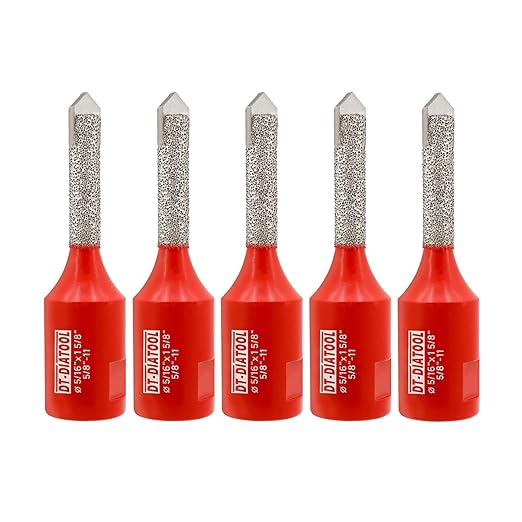 DT-DIATOOL Diamond Mortar Raking Bit - Tuck Pointing Bit with Carbide Tipped for Granite Marble Concrete Masonry Stone Removals Vacuum Brazed Bit 5/8-11 Thread(8 * 42mm)*5