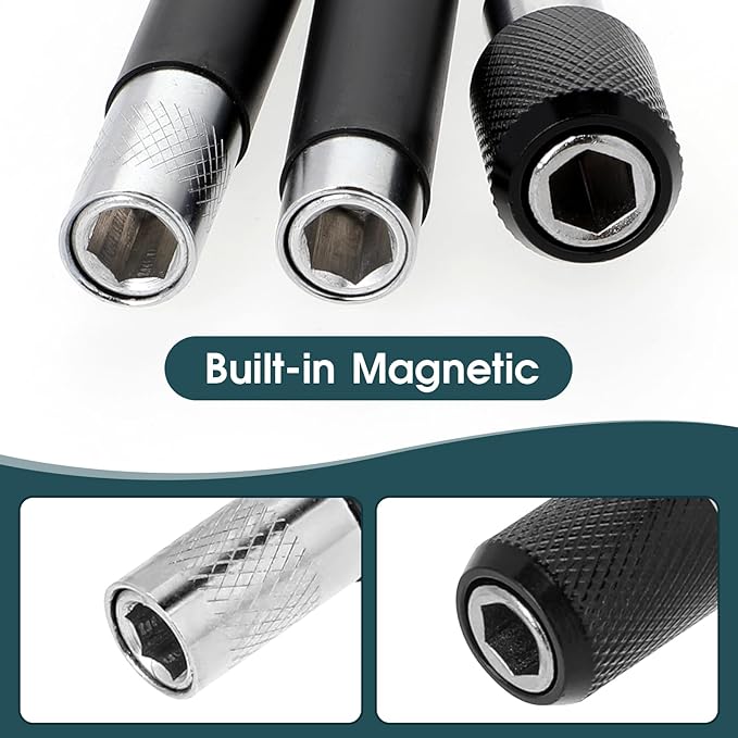 3pcs Magnetic Drive Guide Bit Holder 1/4 Inch Screw Guide Sleeve for Drill Bit Sleeves, Hex Shank Driver Extension Bits Holders Fast Change Screwdriver Drill Sleeve Holder