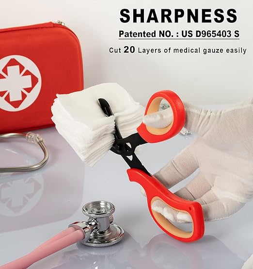 MEUUT 2 Pack Trauma Shears Patented Bandage Scissors - Medical Supplies with 8 inch Heavy Duty Medical Scissors for EMT Workers Nurses