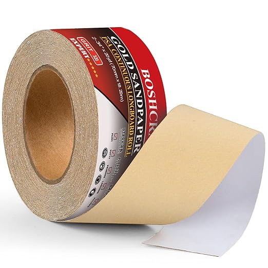 320 Grit PSA Longboard Sandpaper, 20-Yard Long Continuous Roll 2-3/4" Wide Self-Adhesive Sanding Paper for Auto Body Woodworking Metalworking