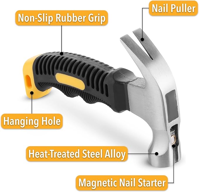 Mr. Pen- 8oz Small Magnetic Claw Nail Hammer for Women
