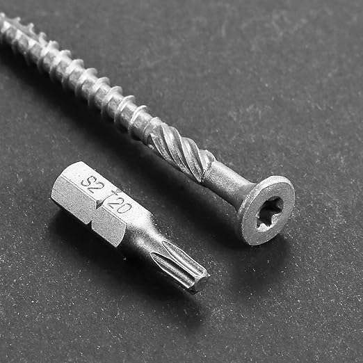 #8 * 1-1/4" 304 Stainless Steel Deck Screws, (1300pcs) 5 lbs.Exterior Wood Screws, Rust Resistant Epoxy Coated, Bronze, T20 Star Bit