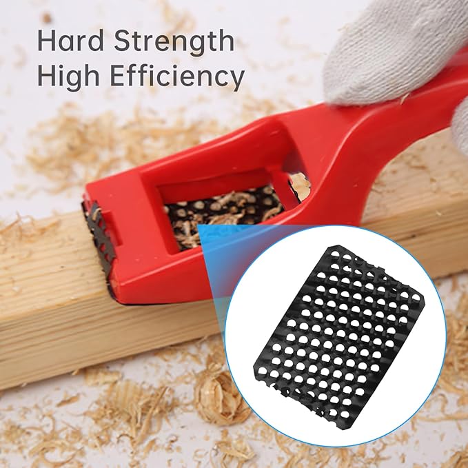 4pcs Shaver Blade Holder, Includes 8 Half-Round Shaving/Shaping Blades - Steel Rasp Block Plane, One Hand Surform Shaver Handle, Dent Repairs, Wood Fiberglass File Tool