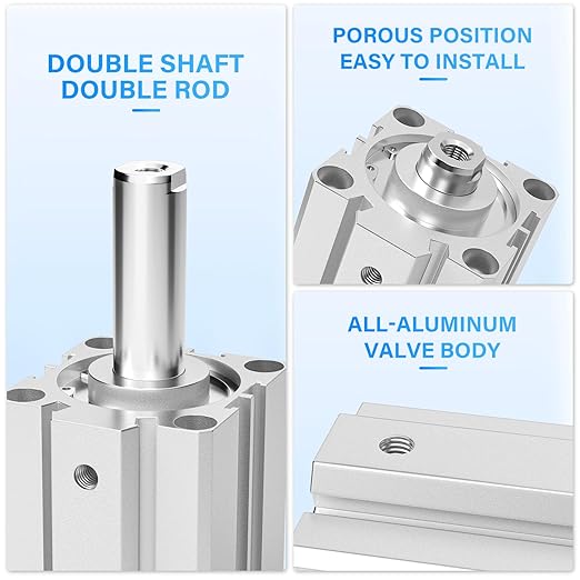 TAILONZ PNEUMATIC 50mm Bore 25mm Stroke Pneumatic Small Thin Cylinder Aluminum Pneumatic Air Cylinder SDA50-25
