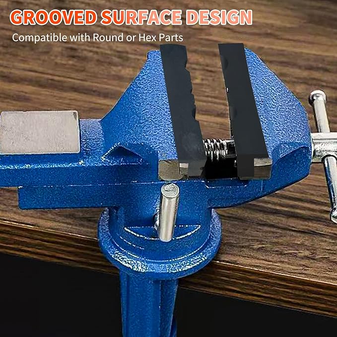 NOEAIKE 4.5 Inch Bench Vise Block-2 Pairs,Strong Magnetic Soft Protective Covers,1 Multi-Groove Jaw Pads,1 Standard Waffle Surface Jaw Pads