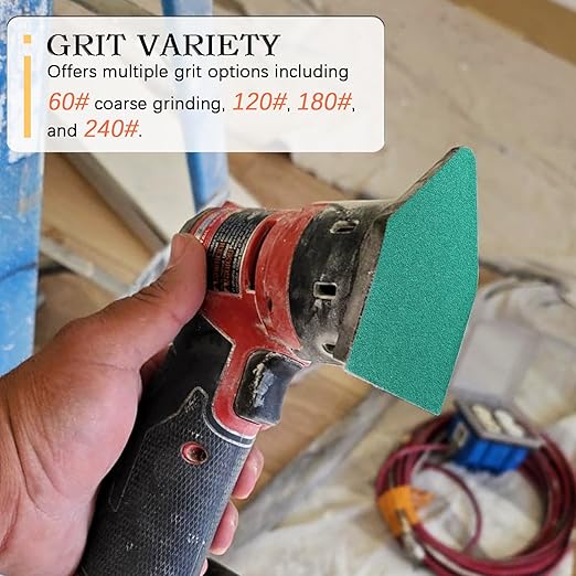80 Pack Box Triangle Sanding Sheets 90 * 65mm Fits M12 Sanders竊?0, 80竊?20, 240 Grit (20 of Each) Heavy Duty Hook & Loop Detail Sanding Paper