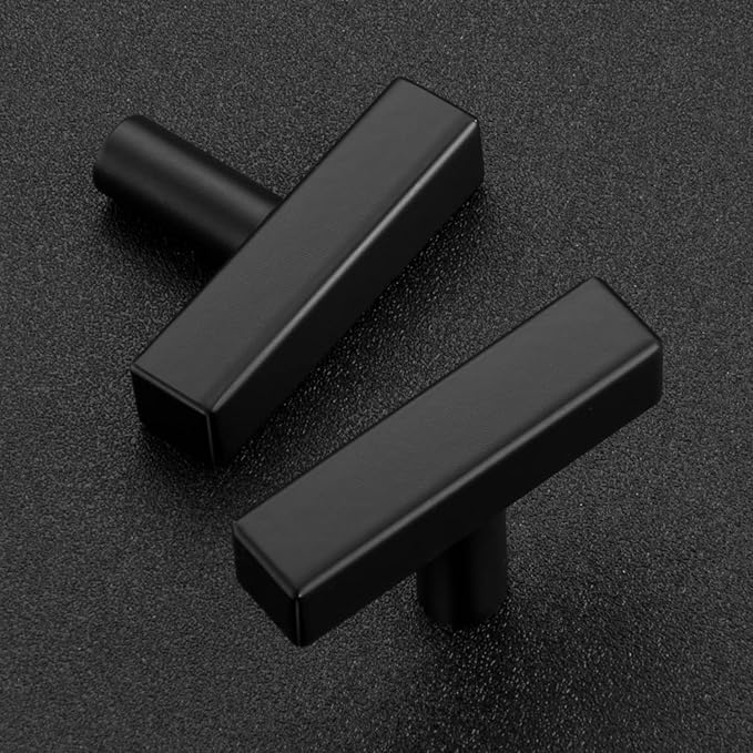 Ravinte Black Cabinet Handles 10 Pack Matte Black Square Cabinet Pulls Kitchen Hardware 2 inch Overall Length Kitchen Drawer Pulls