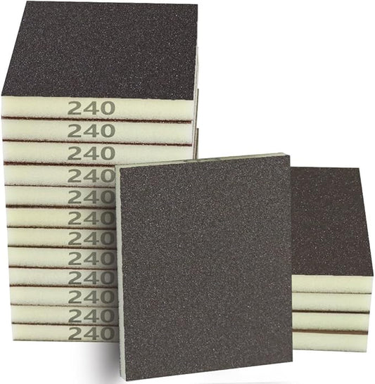 16PCS 240 Grits Sanding Sponge Fine Coarse Sanding Block, Washable and Reusable Wet Dry Sandpaper Sponge竊?Sander Sponges for Wood Drywall Metal Wood