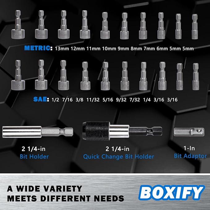 208-Piece Professional Screwdriver Bit Set, 1/4" Hex Shank Chrome Vanadium Steel Driver Bit Set, Includes Security Bits, Nut Driver and Bit Holder