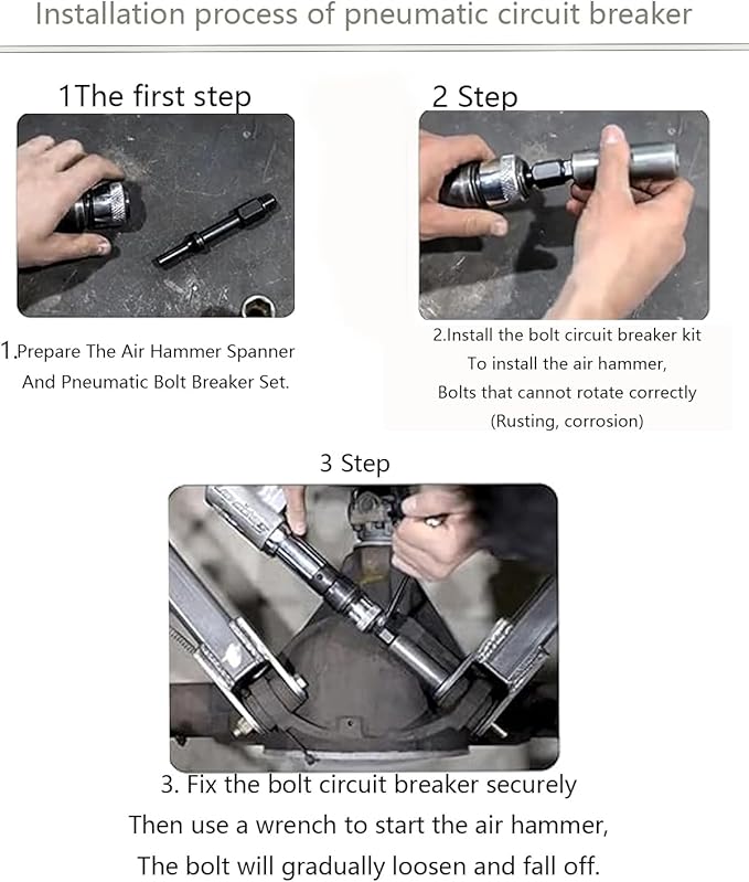 37315 3/8" & 37316 1/2" Shake 'n Break Pneumatic Bolt Breaker, helps remove seized and frozen bolts and nuts. help rotate and loosen seized fasteners.