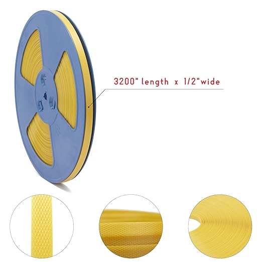 LNYEBN Poly Strap, Polypropylene(PP) Strapping Roll, 1/2" Width, 3200" Length - Ideal for Packaging and Shipping