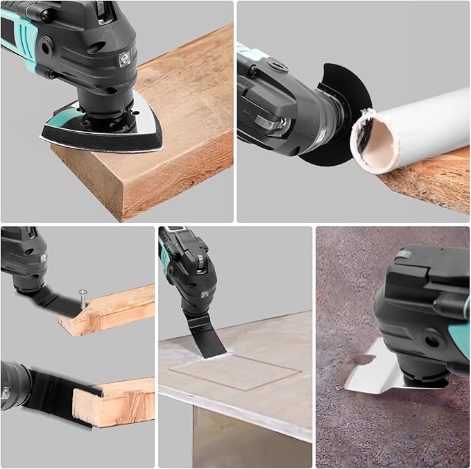 3.2째 Oscillating Multi-Tool Kit with Quick-Change & 6-Speed | 2.5A Motor for Smooth Cutting, Sanding, Scraping | Low Vibration & 17pc All-in-One Kit
