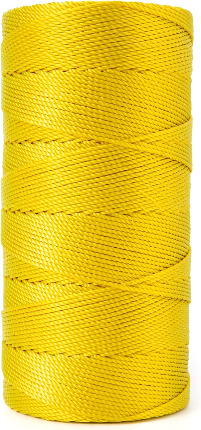 HONGDA Twisted Nylon String, #18 x 1080FT Mason Line String, Nylon Twine for Masonry Job, Trot Line, Decoy Line, Net Making and Mending, Workshop, Crafts, Gardening