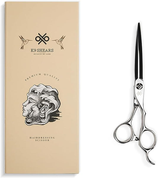 6.3" Professional Hair Scissors ??Barber Shears Made with Premium VG10 Steel, Special Blade Angle, Ideal for Straight Cutting and Slide Cutting, Lightweight, Razor-Sharp, Ergonomic Handle | K9 Shears