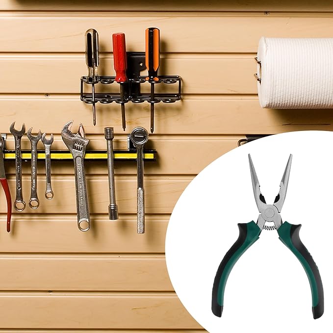 SINJEUN 15 Pack 6 Inch Needle Nose Pliers, Long Needle Nose Pliers with Wire Cutter, Insulated Handle Side Cutting Long Nose Pliers for Cutting and Bending Wire