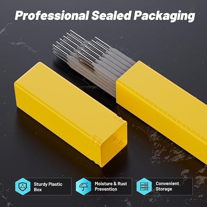 E6013 Welding Rods 3/32'': 14'' Low-Carbon Steel Welding Electrodes for Light Metal Fabrication and Home Repairs with Easy Arc Start and Minimal Spatter, AC/DC Compatible