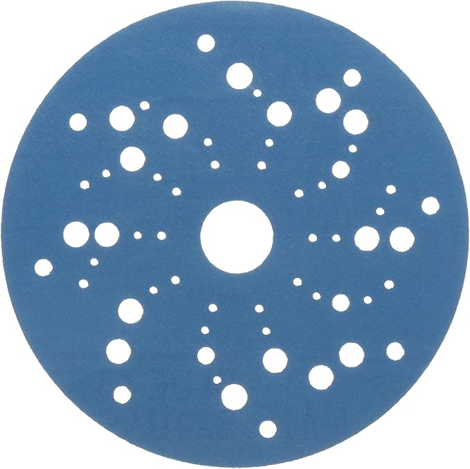 3M Hookit Blue Abrasive Ceramic Aluminum Oxide Hook & Loop Disc - 5 in Diameter Multi-Hole Vacuum Holes - 36166 [PRICE is per BOX]