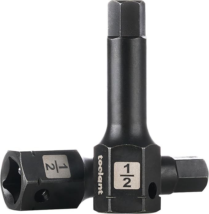 toolant 1/2" drive 1/2" impact hex bit socket set 2PCS, Hex Drive, S2 Steel Air Drive Allen Socket set,Impact Grade竊똀nti-Roll Design