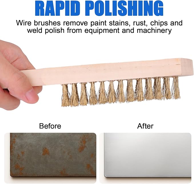 Welding Chipping Hammer with Spiral Spring Handle,11 Inch,Wire Brush,10 Inch,Welding Hammer Slag Removal Tool Set