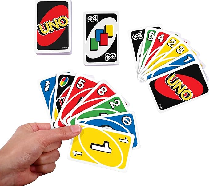 Mattel Games Set of 3 Games with UNO, Skip-Bo & DOS, Travel Games for Kids & Family Night with Storage Tin Box
