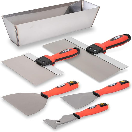 WAL-BOARD TOOLS Drywall Finishing Hand Tool Kit, Mud Pan, Taping Knife, DTKFNSH1