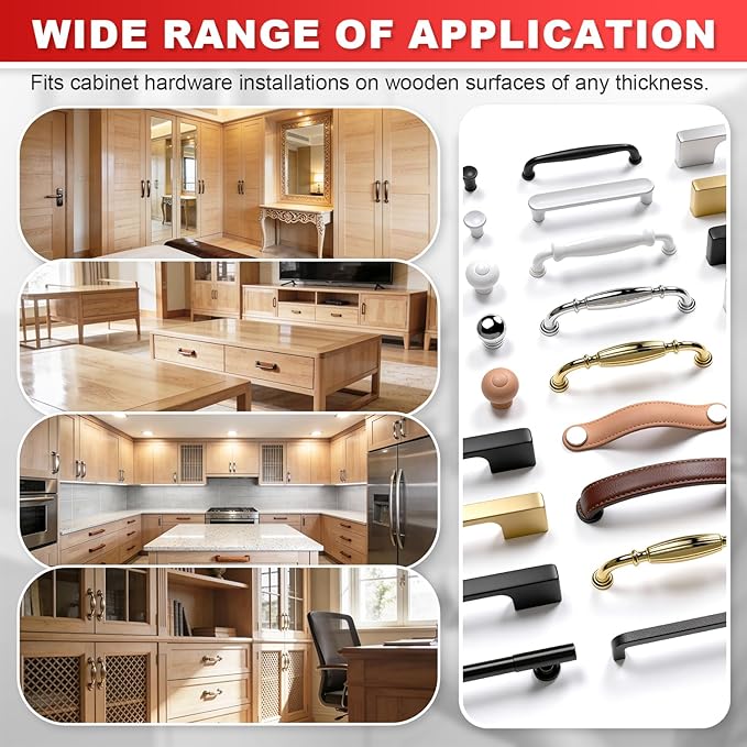 ECY Cabinet Hardware Jig ??Adjustable Cabinet Handle Installation Tool, All-Aluminum Drill Guide with Automatic Center Punch for Drawer Pulls & Cabinet Doors