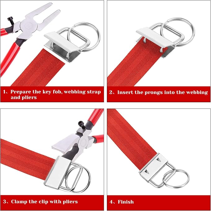 KeyFob Hardware Set, Shynek 40pcs Key Fob Hardware 1 Inch with Key Fob Pliers for Wristlet Keychain, Key Lanyard and Key Chain Making Hardware Supplies