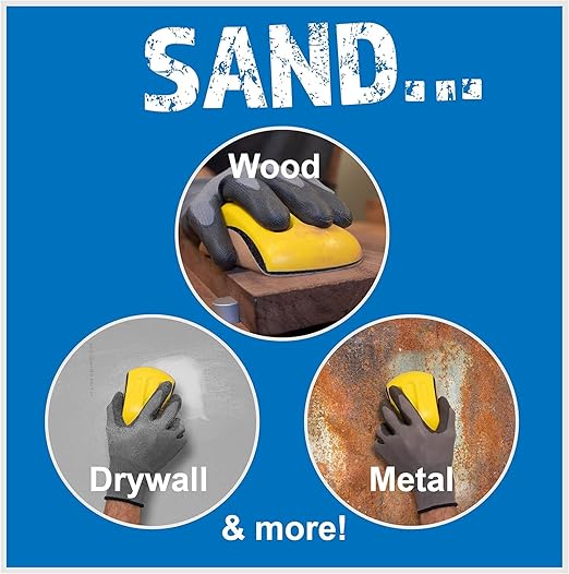 Sanding Mouse & Detail Sanding Kit with Sand Paper Assortment Pack, 20 Sanding Discs, 50 Pre-cut Gold Sanding Strips, Woodworking Micro Sander For Crafts - 73 Piece 6" Set