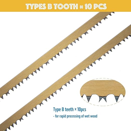 10 Pcs Bow Saw Blade 21 Inch Replacement,Fits Any 21??Bow Saw for Tree Cutting, Green Wood,Super-Hard Alloy Steel (21 Inch)