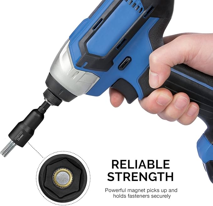 Neiko 10191A Impact Ready Magnetic Nut Driver | 6 Piece | MM | 8 to 14 mm | 2-9/16” Length | Cr-V, metric, Master Kit