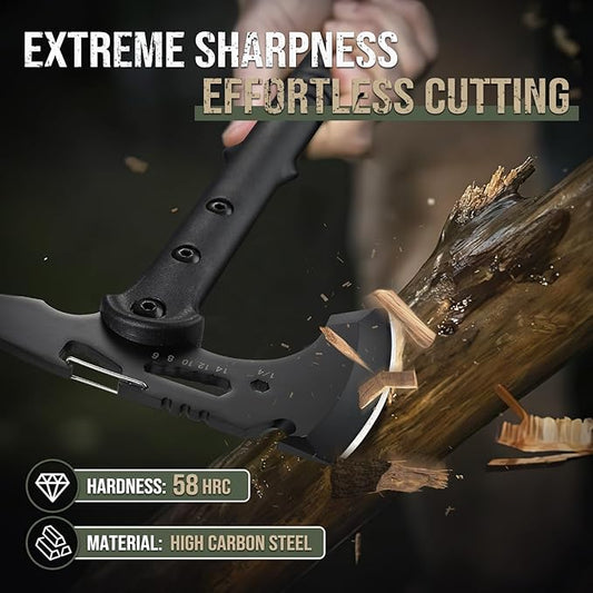 Freelander Hatchet, Sharp Outdoor Axe, Portable Camping Axe with Clip and Sheath, Durable Hatchet for Camping, Hiking, and Outdoor Use with Comfortable Handle, for Men Women