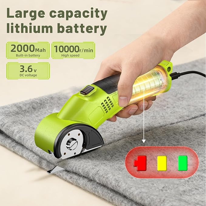 Cordless Electric Scissors Cutter Electric Scissors for Cardboard, Fabric,Carpet,Leather,Box