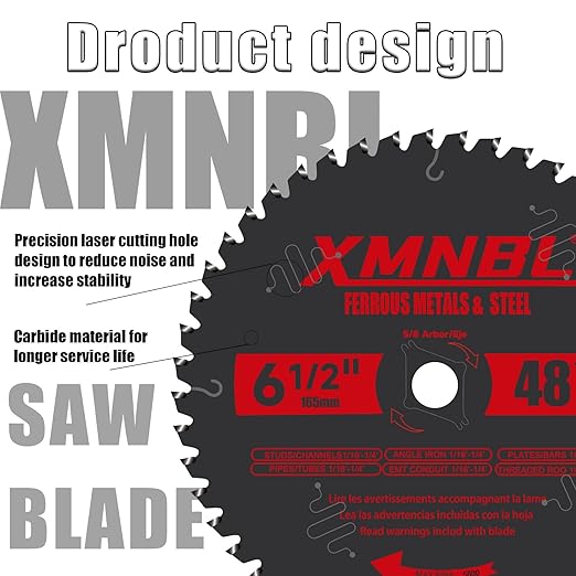 6-1/2 Inch Metal Cutting Blade,Replace for Diablo D0648CFX 6-1/2" Metal Cutting Circular Saw Blade,Compatible with 6 1/2 Inch Circular Saw,Cermet Carbide Up to 5X Longer Life 5/8 Arbor