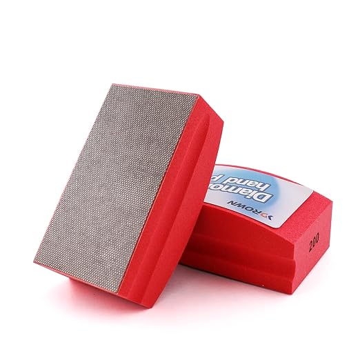 Diamond Hand Polishing Pads Foam Back for Glass Granite Marble Concrete Stone Sanding and Polishing (200 Grit)